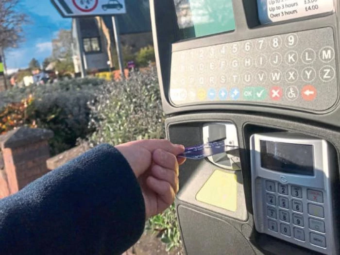 parking meter with credit cards payments