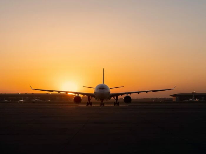 plane sunset