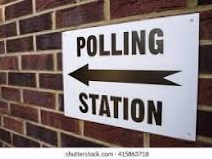 polling booth sign