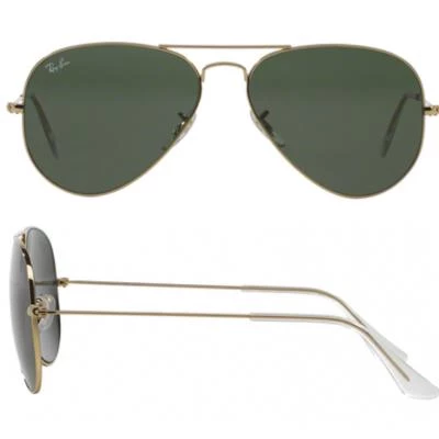 rayban aviator in gold with classic crystal green lenses rb3025 l0205