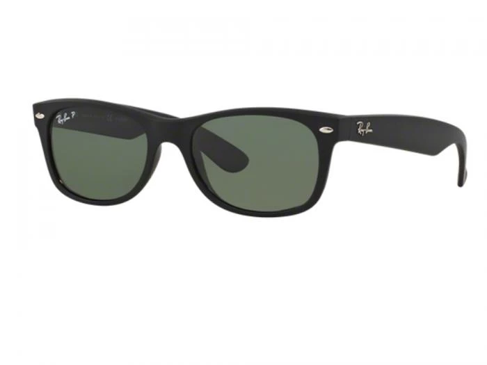 rayban new wayfarer in rubber black with crystal green lenses rb2132 62258