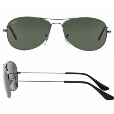 rb3362004shot2 rayban cockpit gunmetal with crystal green lenses