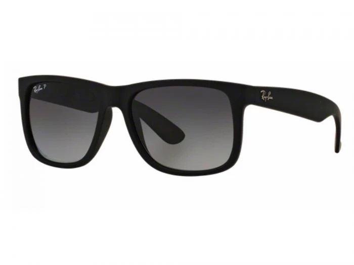 Ray-Ban Justin RB4165 Sunglasses Rubber Black Polarised Gradient Grey Lenses