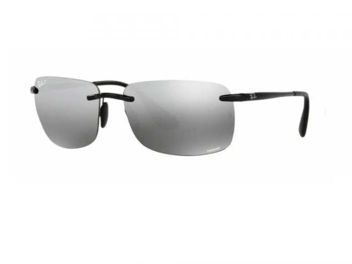 Ray-Ban RB4255 Chromance Sunglasses Black Silver Mirror Polarised Lenses