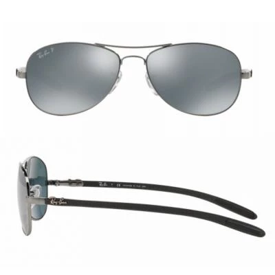 rb8301004k6shot2 rayban carbon fibre shiny gunmetal  blue mirror silver polarised