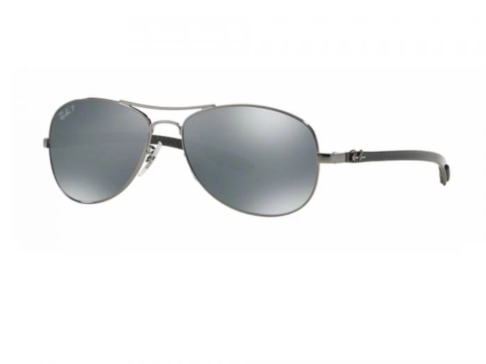 rb8301004k6tq rayban carbon fibre shiny gunmetal  blue mirror silver polarised