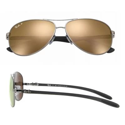 rb8301004n3shot2 rayban carbon fibre gunmetal  gold mirror polarised