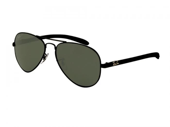 rb8307002n5tq rayban aviator carbon fibre black  green polarised