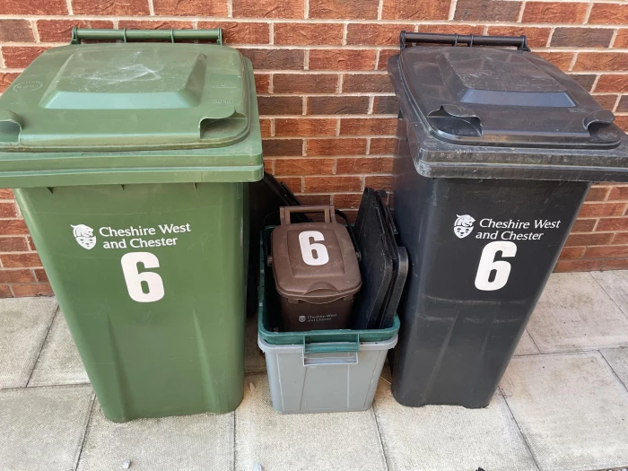 recycling bins