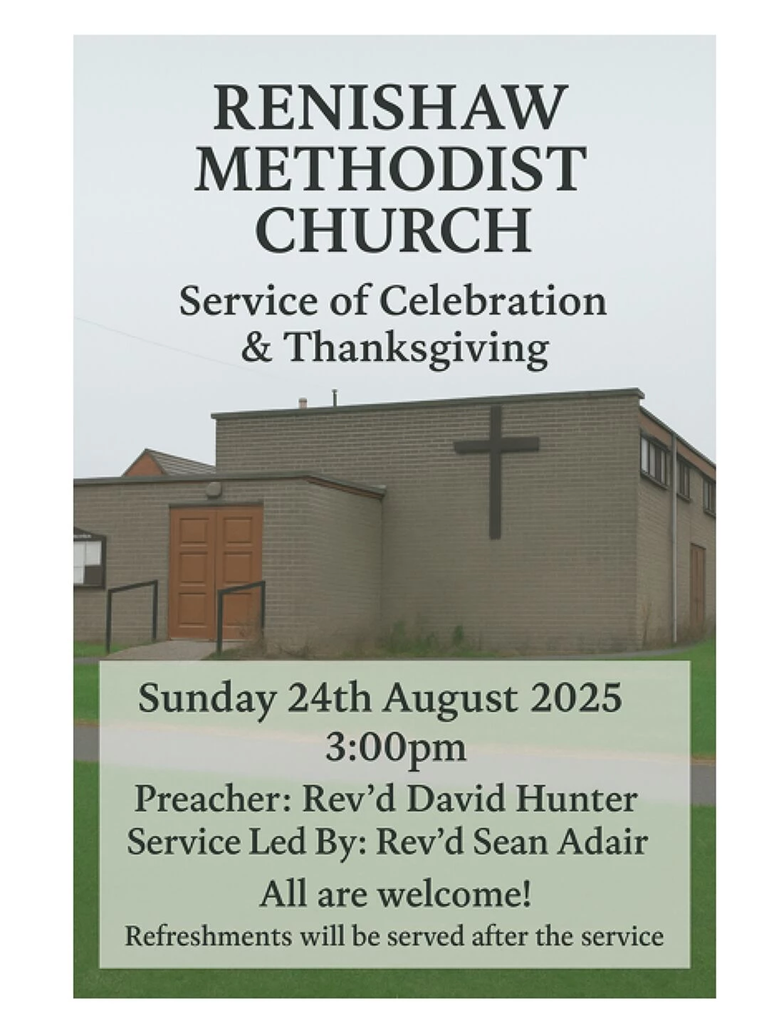 renishaw service of thanksgiving
