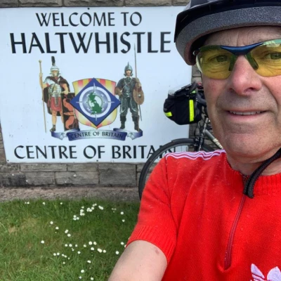 revd john kime  centre of britain  climate change cycle ride