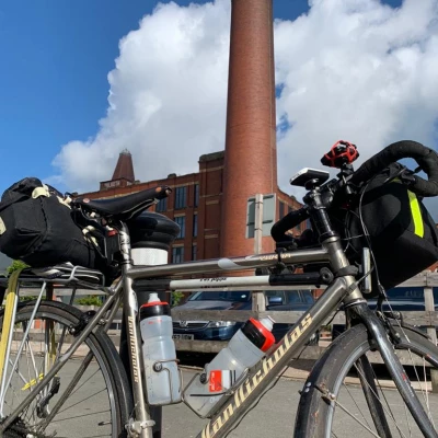 revd john kime  in dibnah country  climate change cycle ride