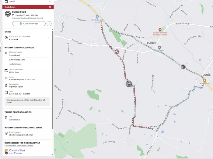 road closure  burton road  180624