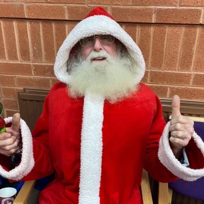 santa at tarvin christmas market 2021