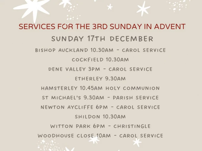 services  3rd sunday in advent 2023
