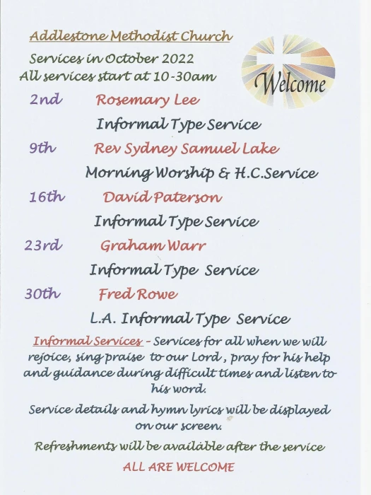 services in october 3922