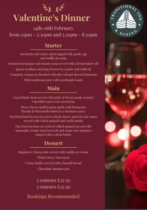 shroppie valentine39s menu