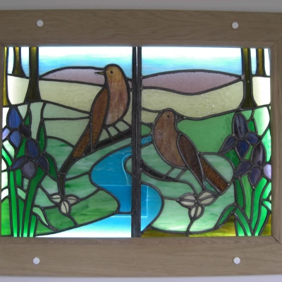 stained glass window transferred from bledlow chapel