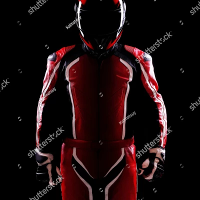 stock photo low key silhouette of a biker standing on black background 112120307