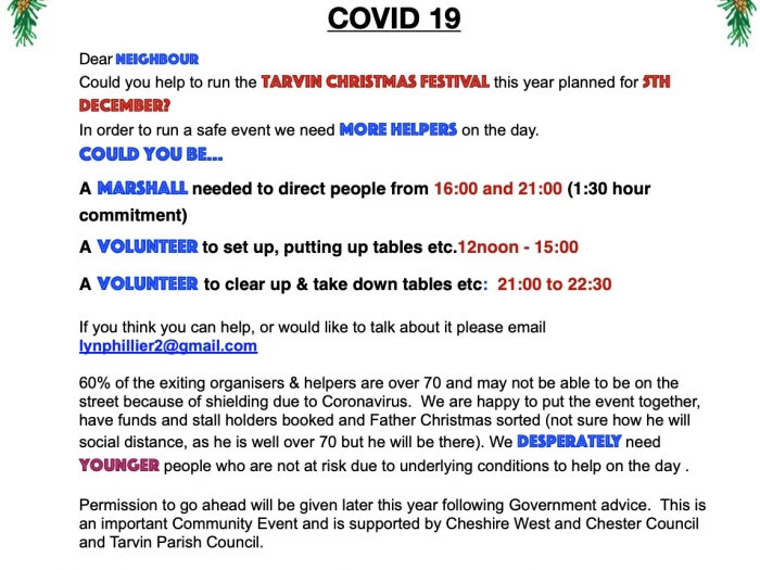 tarvin christmas market appeal 2