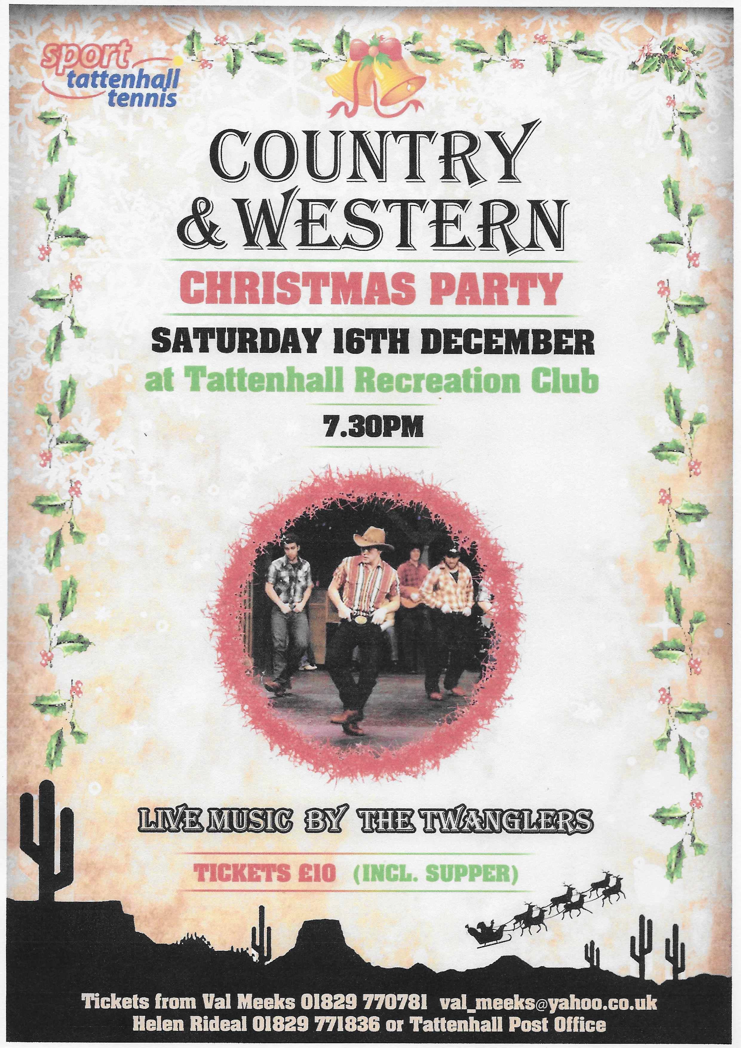 tennis club christmas party poster