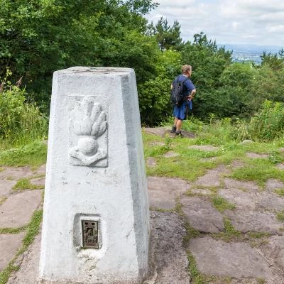 trig point on sandstone trail at rawhead