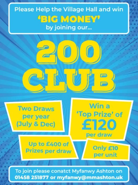 village hall 200 club poster