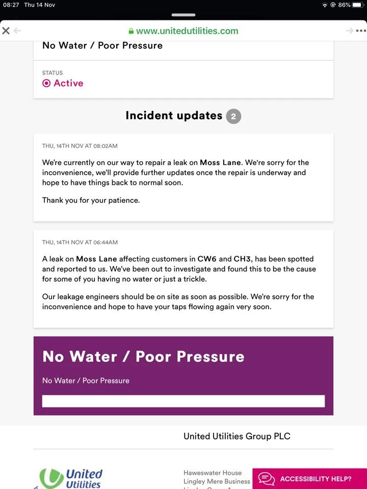 water pressure
