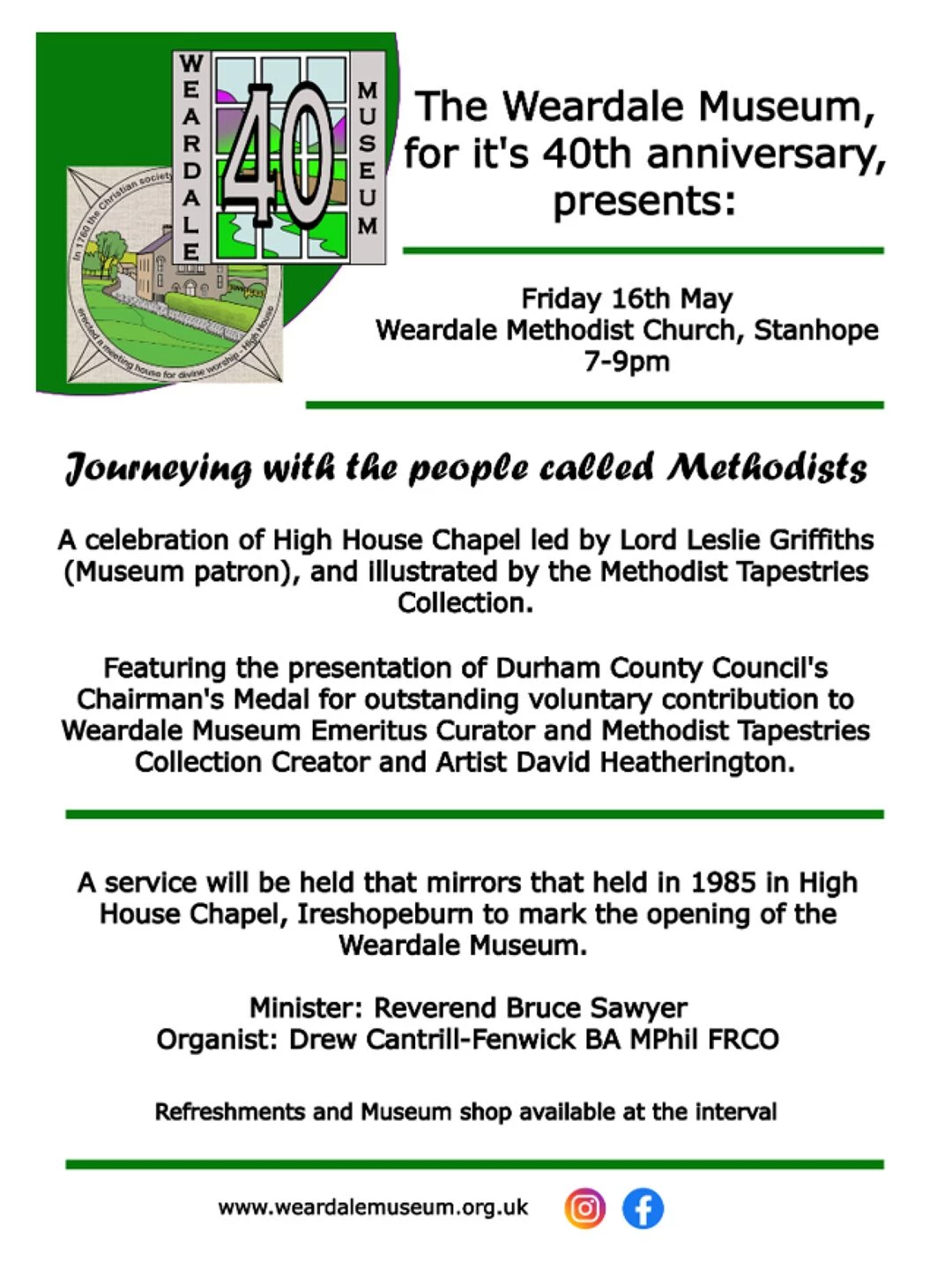 weardale museum 40th anniversary