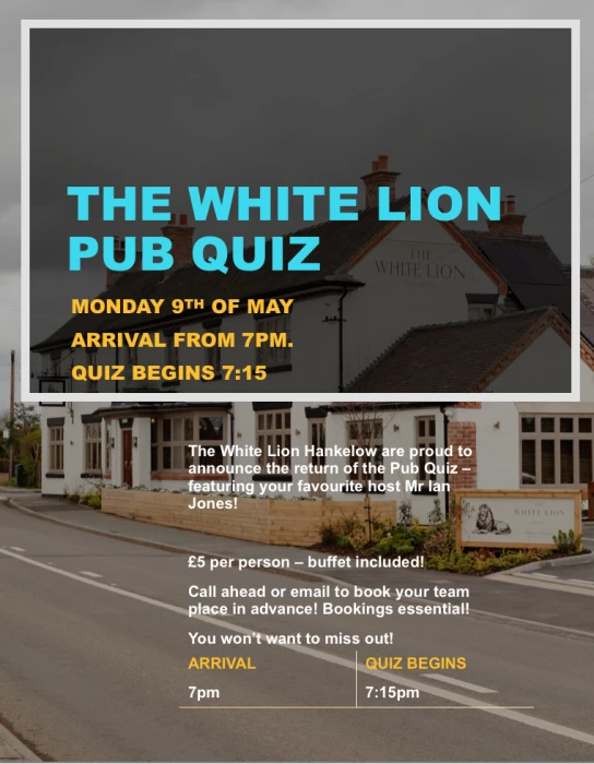 white lion pub quiz