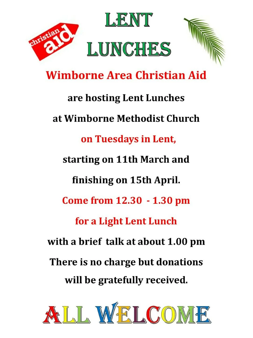 wimborne lent lunches
