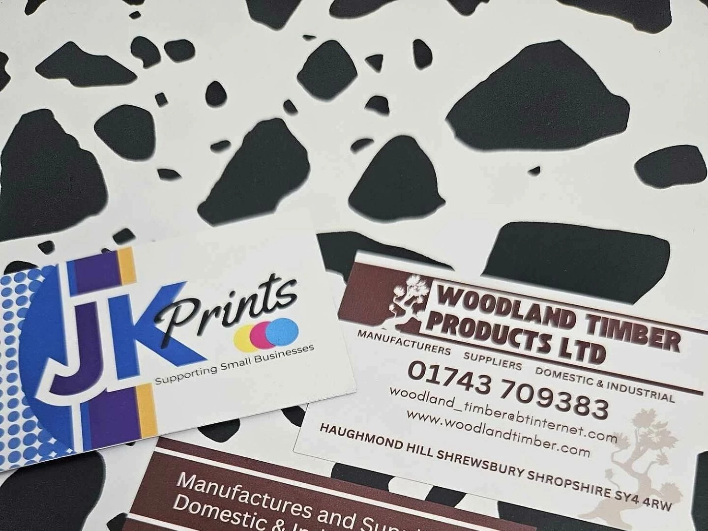 woodland timber business cards 450gsm silk with ma