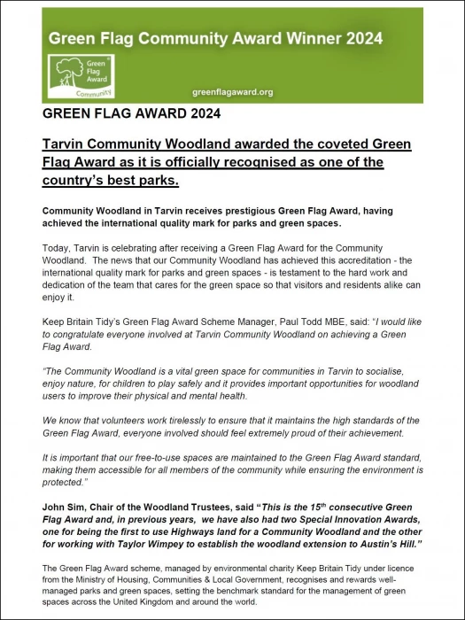 woodland trust green flag award 2024