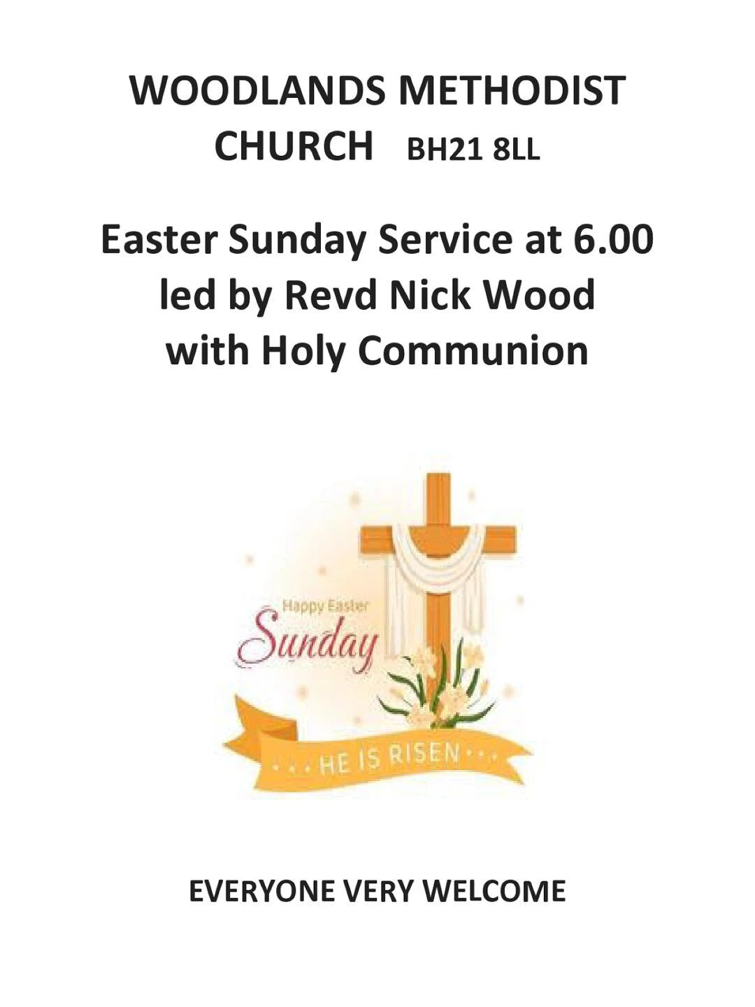 woodlands easter sunday
