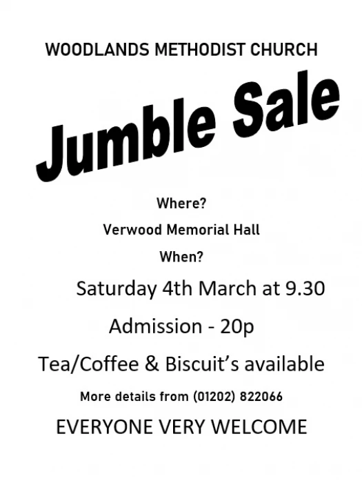 woodlands jumble sale
